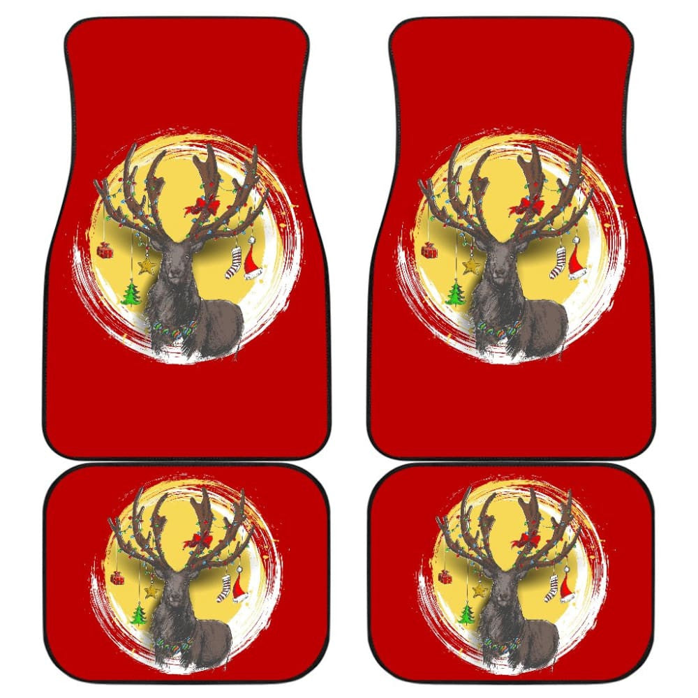 Reindeer And Christmas Decoration Items Car Floor Mats