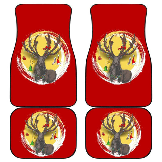 Reindeer And Christmas Decoration Items Car Floor Mats