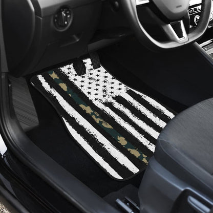 Amazing Green American Flag Black And White Car Floor Mats