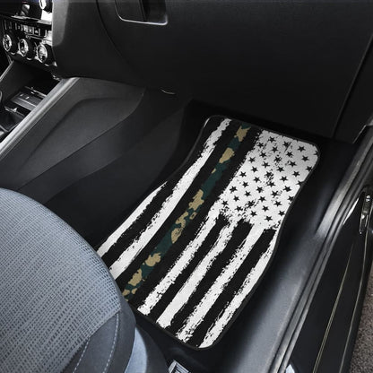 Amazing Green American Flag Black And White Car Floor Mats