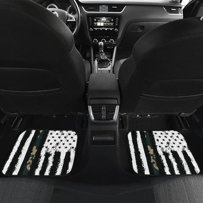 Amazing Green American Flag Black And White Car Floor Mats