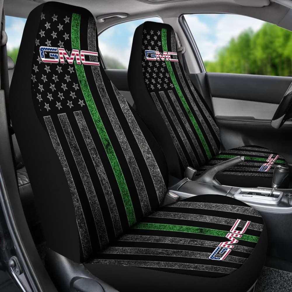 Thin Green Line American Flag Mix GMC Car Seat Covers