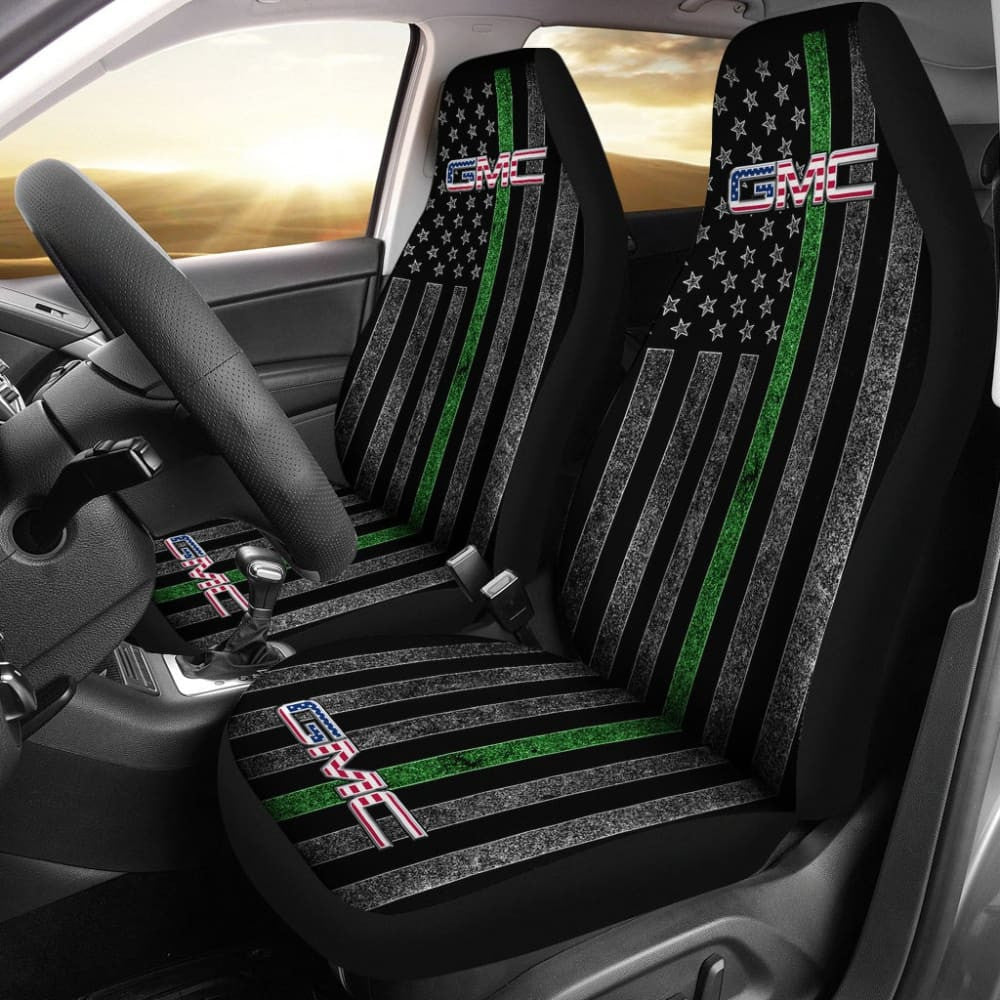 Thin Green Line American Flag Mix GMC Car Seat Covers