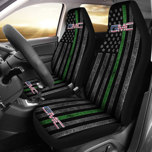 Thin Green Line American Flag Mix GMC Car Seat Covers