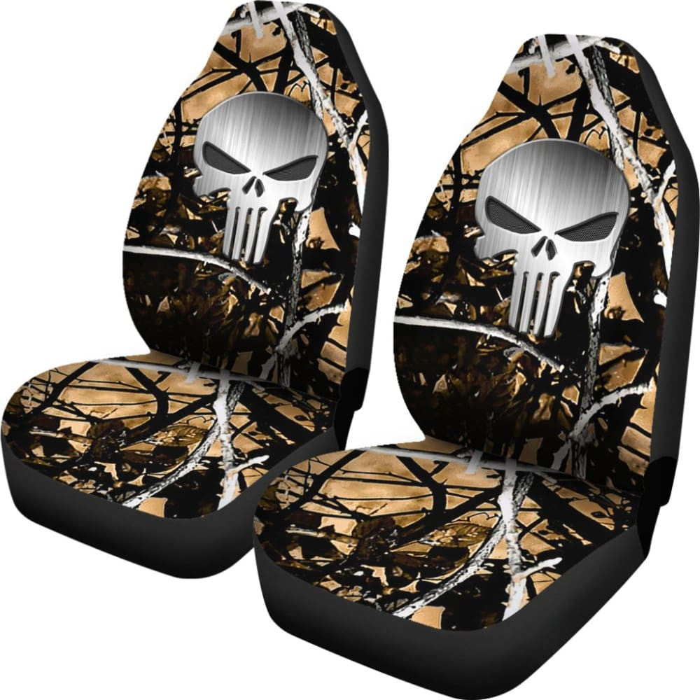 Outshine Camouflage Punisher Custom Metallic Printed Car Seat Covers
