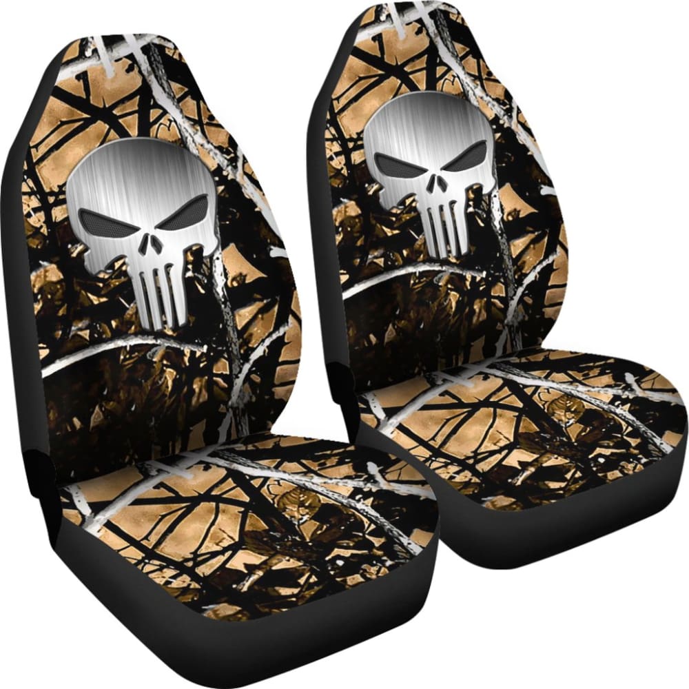 Outshine Camouflage Punisher Custom Metallic Printed Car Seat Covers