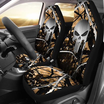 Outshine Camouflage Punisher Custom Metallic Printed Car Seat Covers
