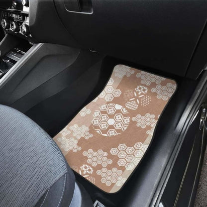 Beautiful Hexagon Japanese  Pattern Front And Back Car Mats