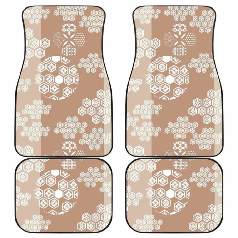 Beautiful Hexagon Japanese  Pattern Front And Back Car Mats