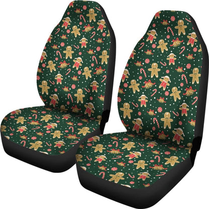 Cute Gingerbread Man Pattern Print Car Seat Covers