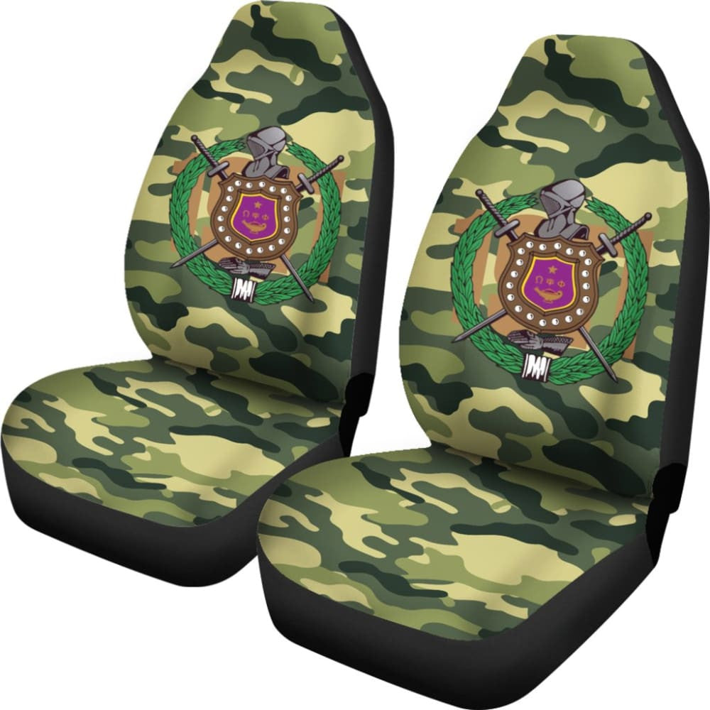 Amazing Green Camouflage Omega Psi Phi Car Seat Covers