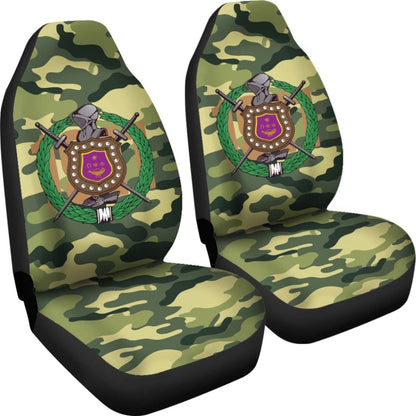Amazing Green Camouflage Omega Psi Phi Car Seat Covers