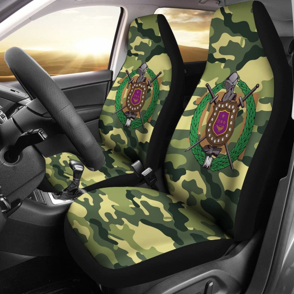 Amazing Green Camouflage Omega Psi Phi Car Seat Covers