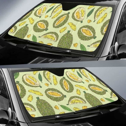 Durian Leaves Pattern Background Car Auto Sun Shades
