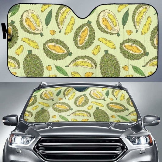 Durian Leaves Pattern Background Car Auto Sun Shades