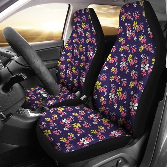 Beautiful Ladybug Funny Flower Print Car Seat Covers