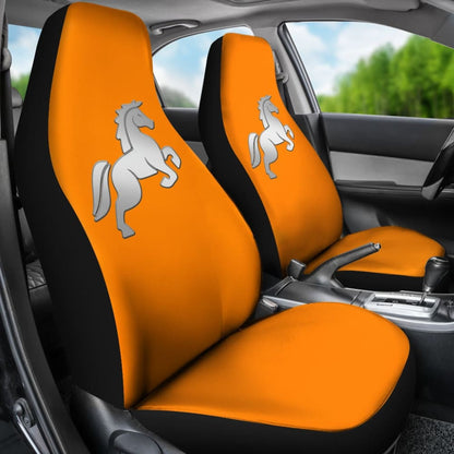 Orange Mustang Horse Silhouette Car Seat Covers Custom