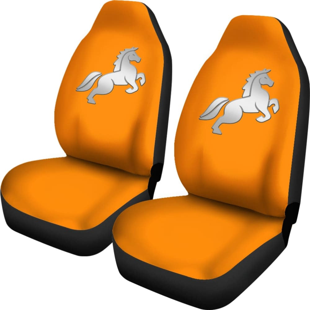 Orange Mustang Horse Silhouette Car Seat Covers Custom