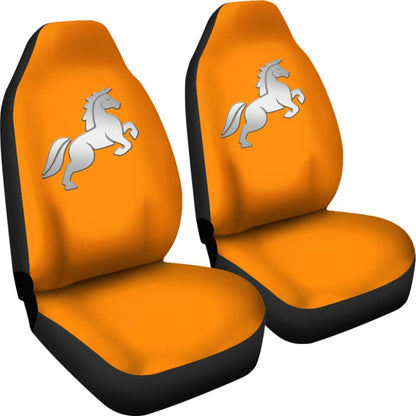 Orange Mustang Horse Silhouette Car Seat Covers Custom