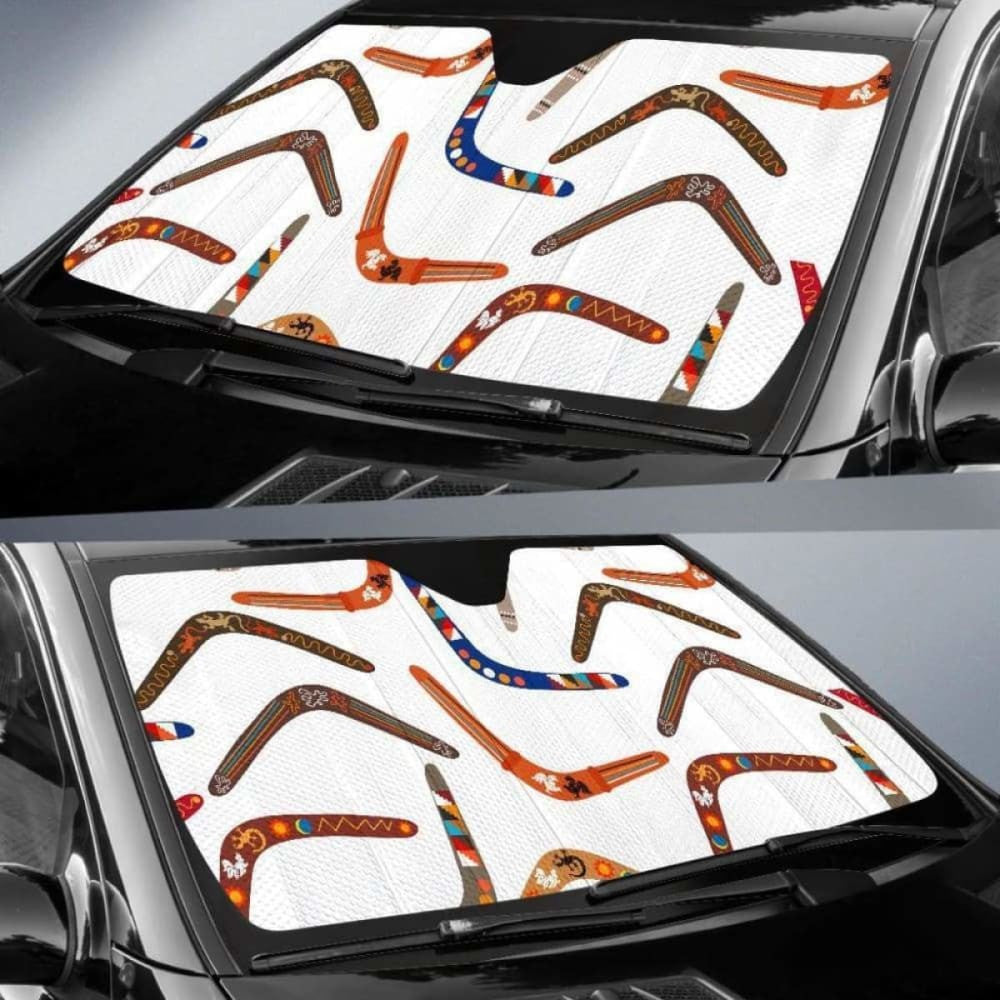Boomerang Australian Aboriginal Ornament Pattern Car Auto Sun Shades