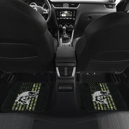 Amazing Trout Fish Custom Green American Flag Car Floor Mats
