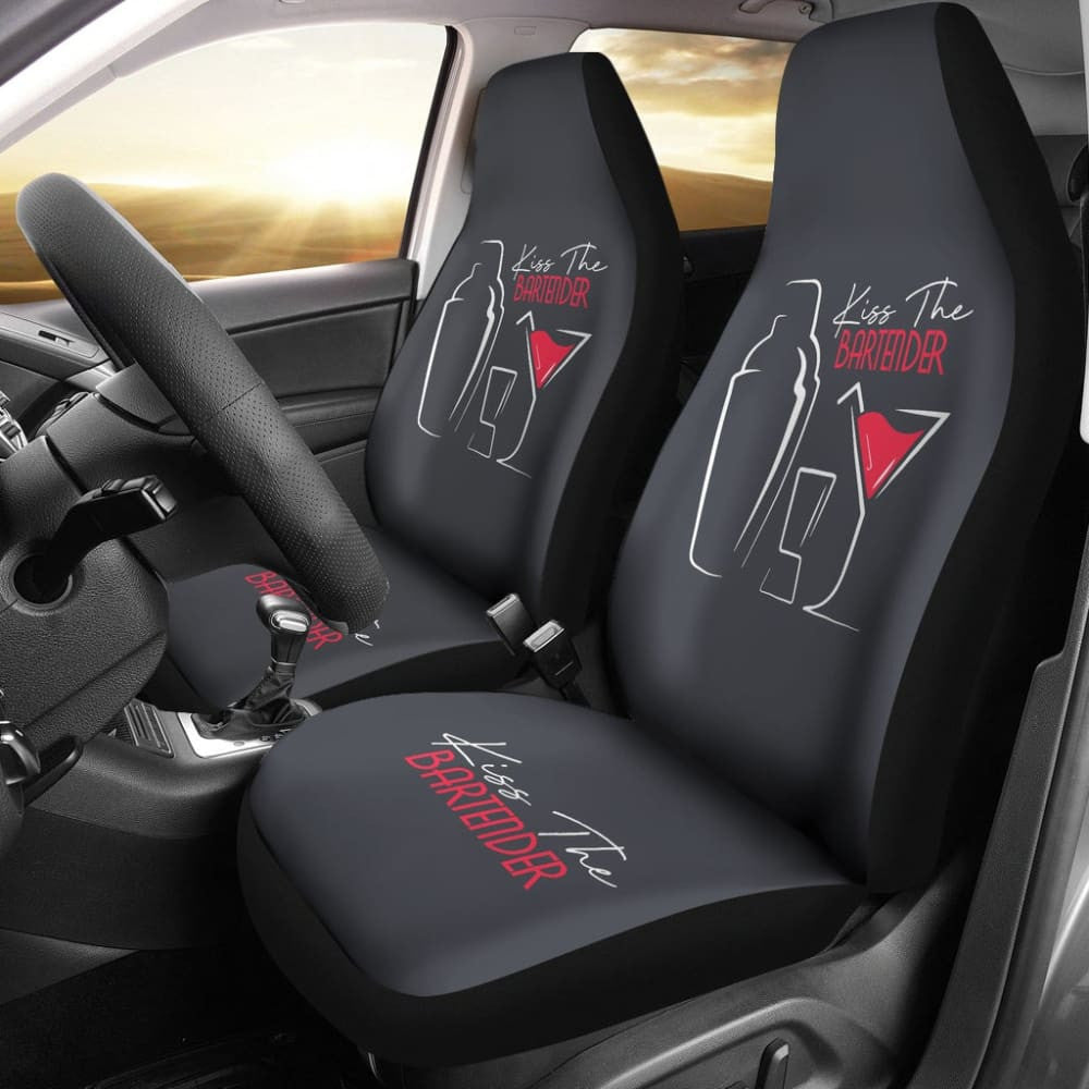 Amazing Gift For Bartender Lovers Kiss The Bartender Car Seat Covers