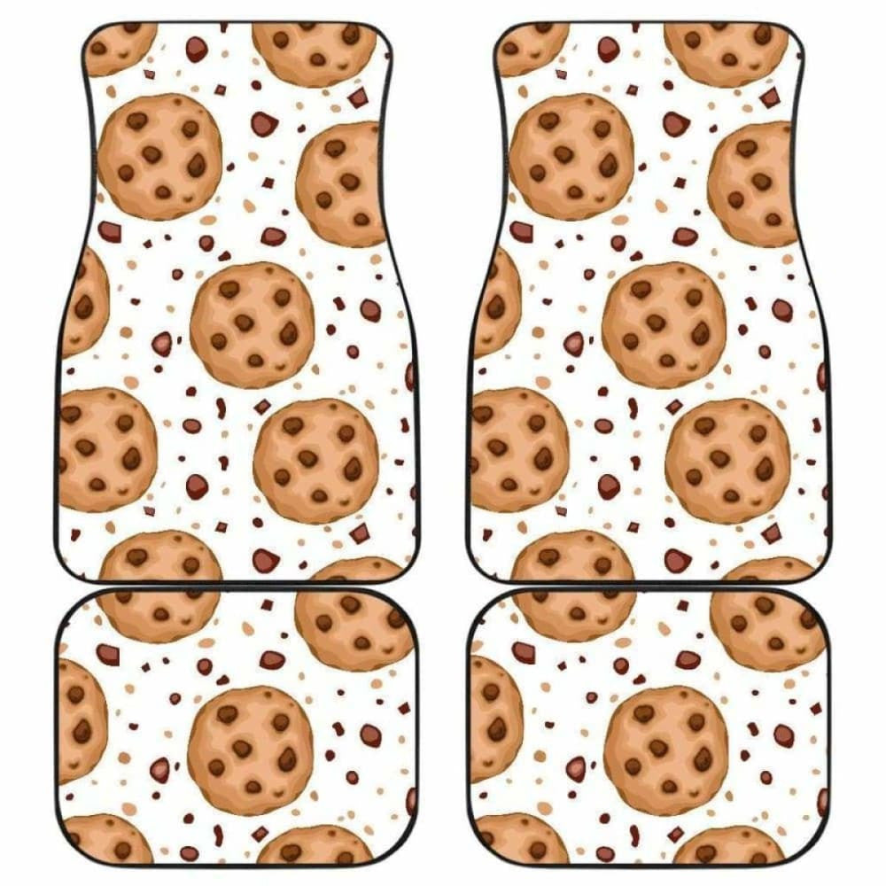 Chocolate Chip Cookie Pattern Front And Back Car Mats