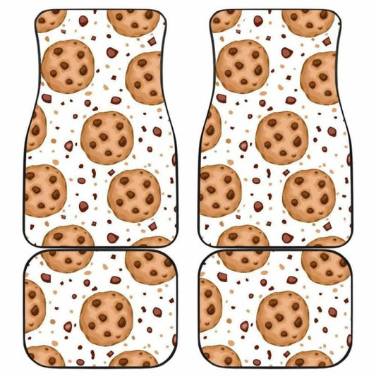 Chocolate Chip Cookie Pattern Front And Back Car Mats