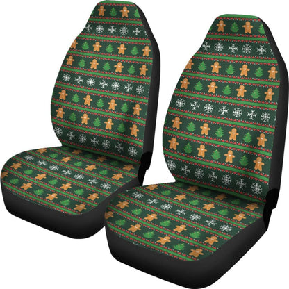 Gingerbread Man Chirstmas Pattern Print Car Seat Covers