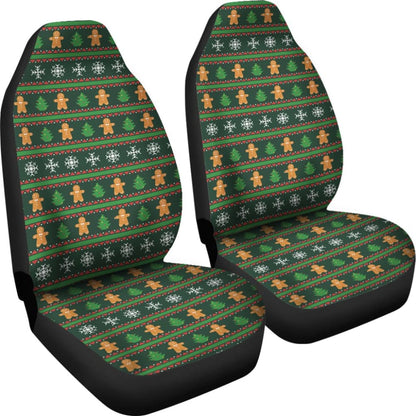 Gingerbread Man Chirstmas Pattern Print Car Seat Covers