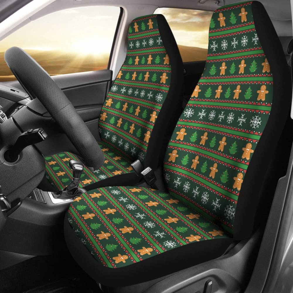 Gingerbread Man Chirstmas Pattern Print Car Seat Covers