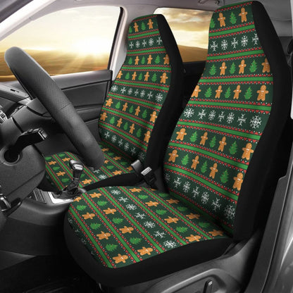 Gingerbread Man Chirstmas Pattern Print Car Seat Covers