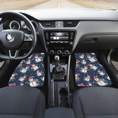 Car Floor Mats Cute Snowman Winter Universal Auto Accessories
