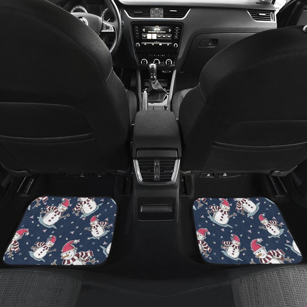 Car Floor Mats Cute Snowman Winter Universal Auto Accessories
