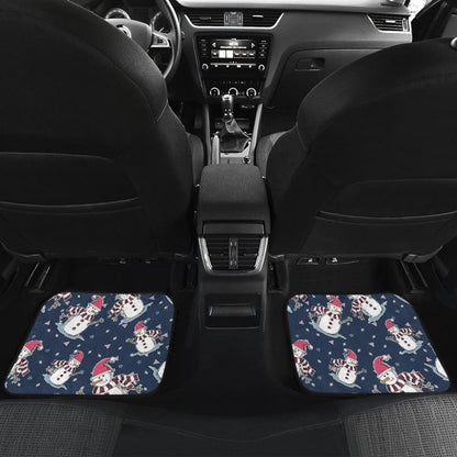 Car Floor Mats Cute Snowman Winter Universal Auto Accessories