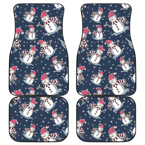 Car Floor Mats Cute Snowman Winter Universal Auto Accessories