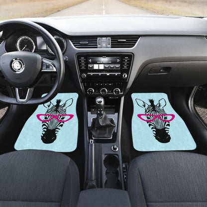 Zebra Wear Pink Glasses Car Floor Mats