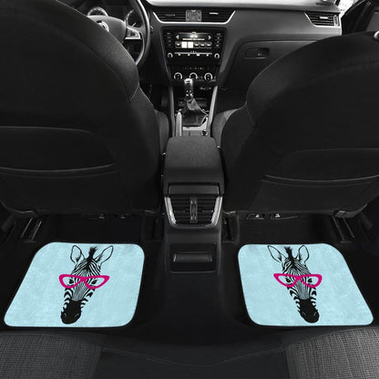 Zebra Wear Pink Glasses Car Floor Mats