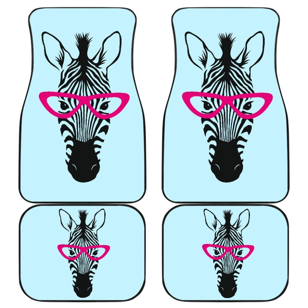 Zebra Wear Pink Glasses Car Floor Mats