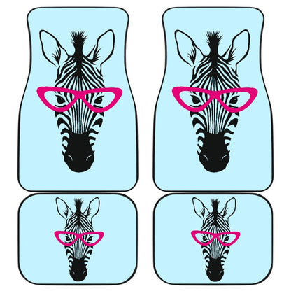 Zebra Wear Pink Glasses Car Floor Mats