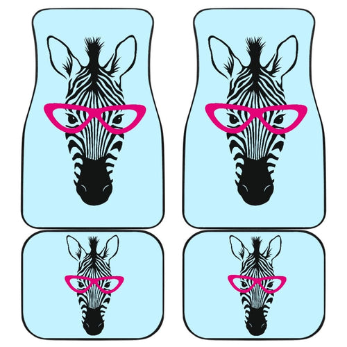 Zebra Wear Pink Glasses Car Floor Mats