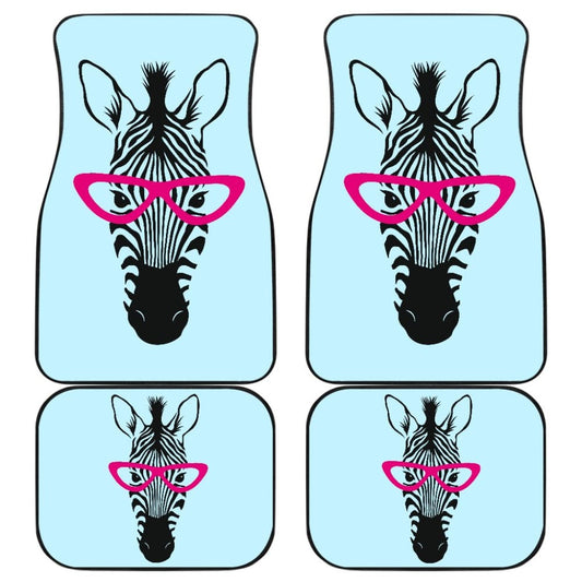 Zebra Wear Pink Glasses Car Floor Mats