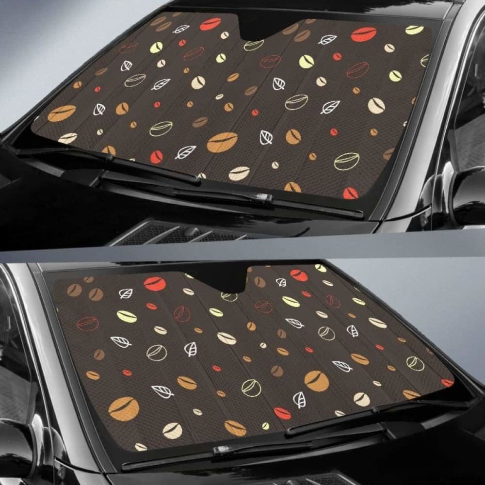 Coffee Bean Leave Pattern Car Auto Sun Shades