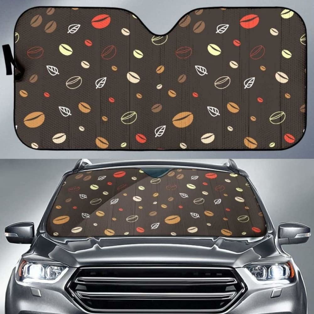Coffee Bean Leave Pattern Car Auto Sun Shades