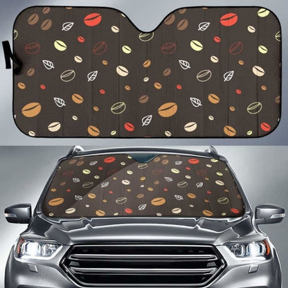 Coffee Bean Leave Pattern Car Auto Sun Shades