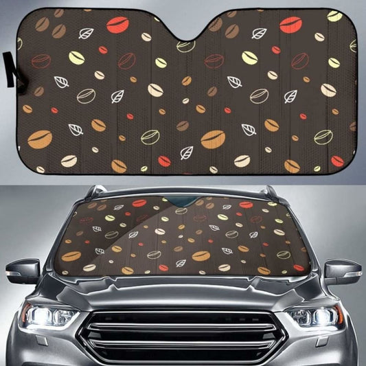 Coffee Bean Leave Pattern Car Auto Sun Shades