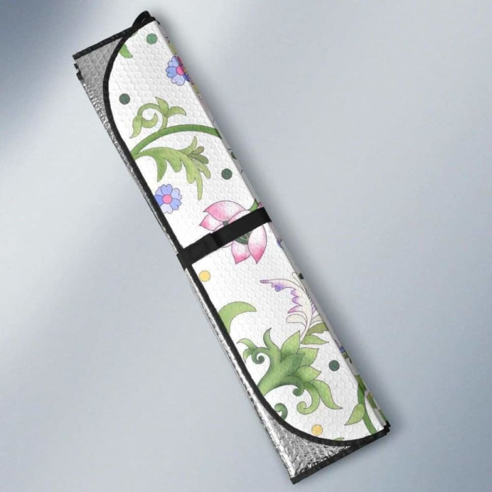 Beautiful Pink Lotus Waterlily Leaves Pattern Car Auto Sun Shades