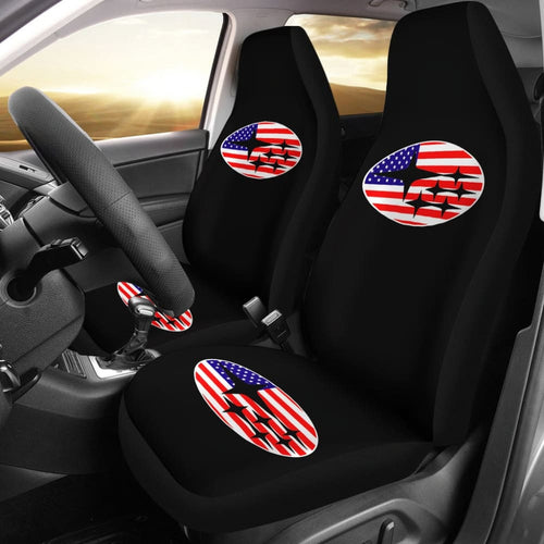Subaru Mixed American Flag Patriotic On Black Design Car Seat Covers