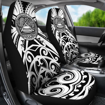 Samoa Custom Tatau White Patterns Car Seat Covers