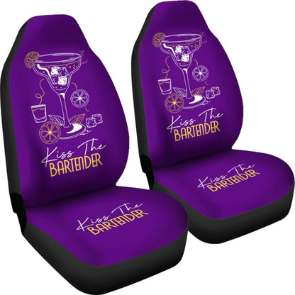 Purple Kiss The Bartender White And Yellow Letter Car Seat Covers
